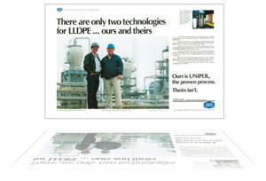 Print ad for Union Carbide's Unipol product.